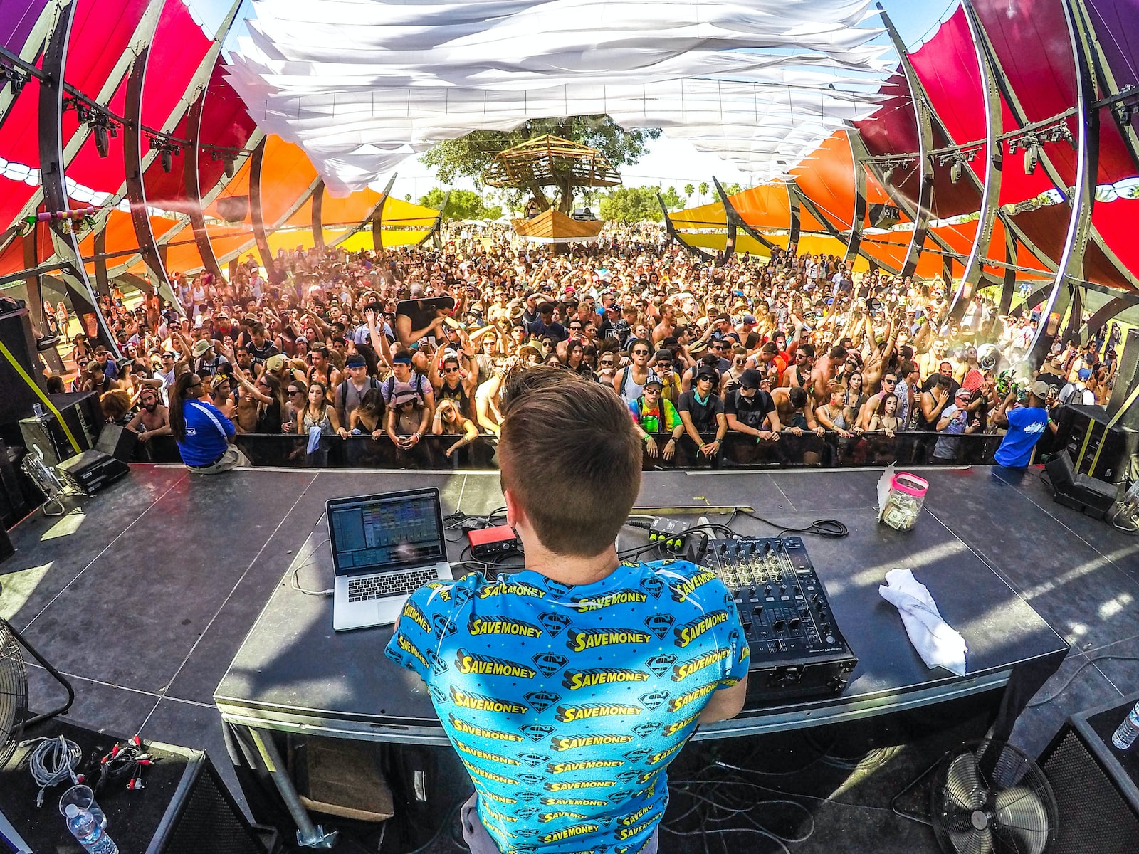 Photo by Eric Ward DJ on stage in front of audience